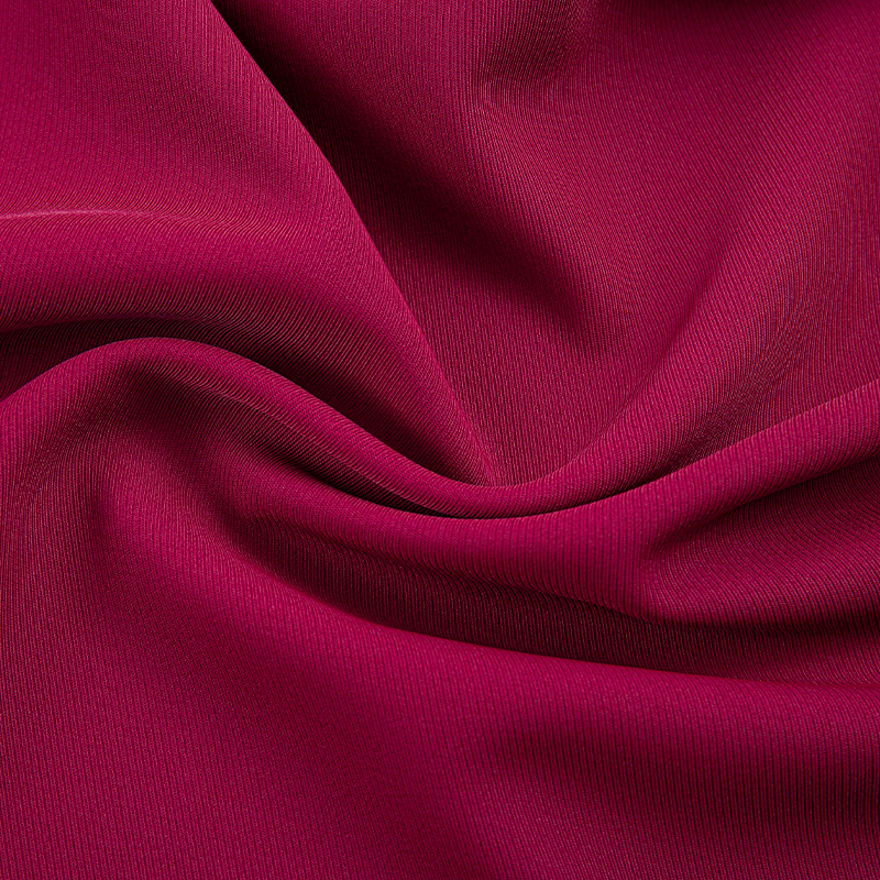 DS382 roșu 272GSM Țesătură twillă cu filament mat, mată, elastic pe patru fețe din poliester, draperie prietenoasă cu pielea, rezistentă la riduri și rezistentă la uzură