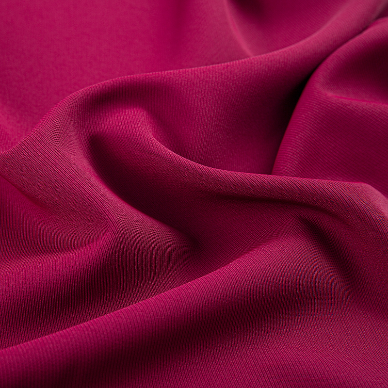 DS382 roșu 272GSM Țesătură twillă cu filament mat, mată, elastic pe patru fețe din poliester, draperie prietenoasă cu pielea, rezistentă la riduri și rezistentă la uzură