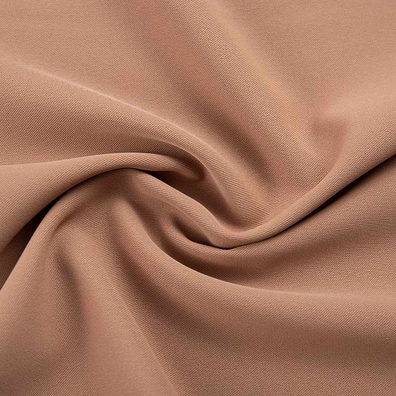 DS347 220GSM Maro deschis Filament mat, cu elasticitate ridicată, antirid, prietenos cu pielea 3/1 poliester oblic spandex țesătură elastică în 4 direcții