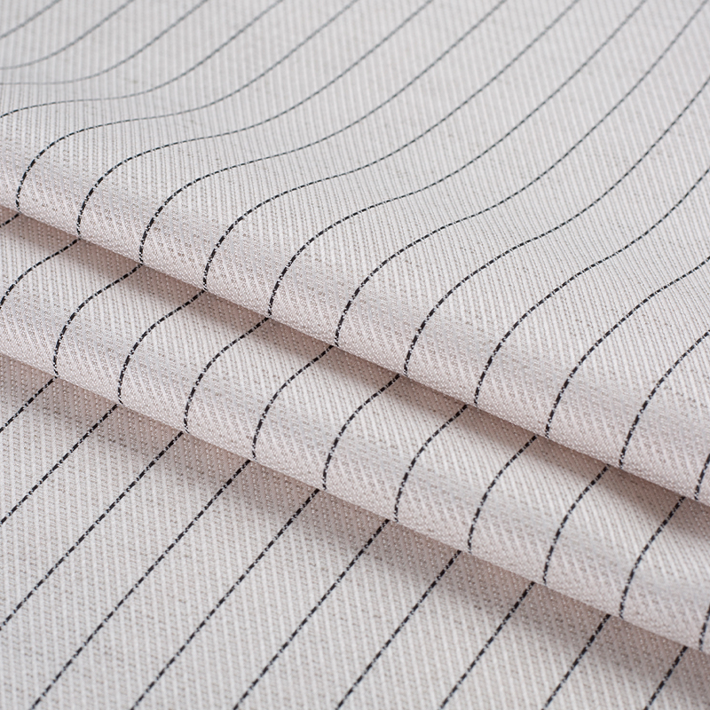 HY529-Linen Lauris Black Silk Strips Țesătură Lyocell