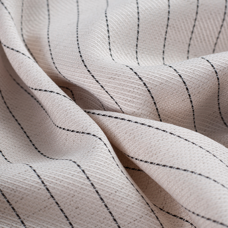 HY529-Linen Lauris Black Silk Strips Țesătură Lyocell